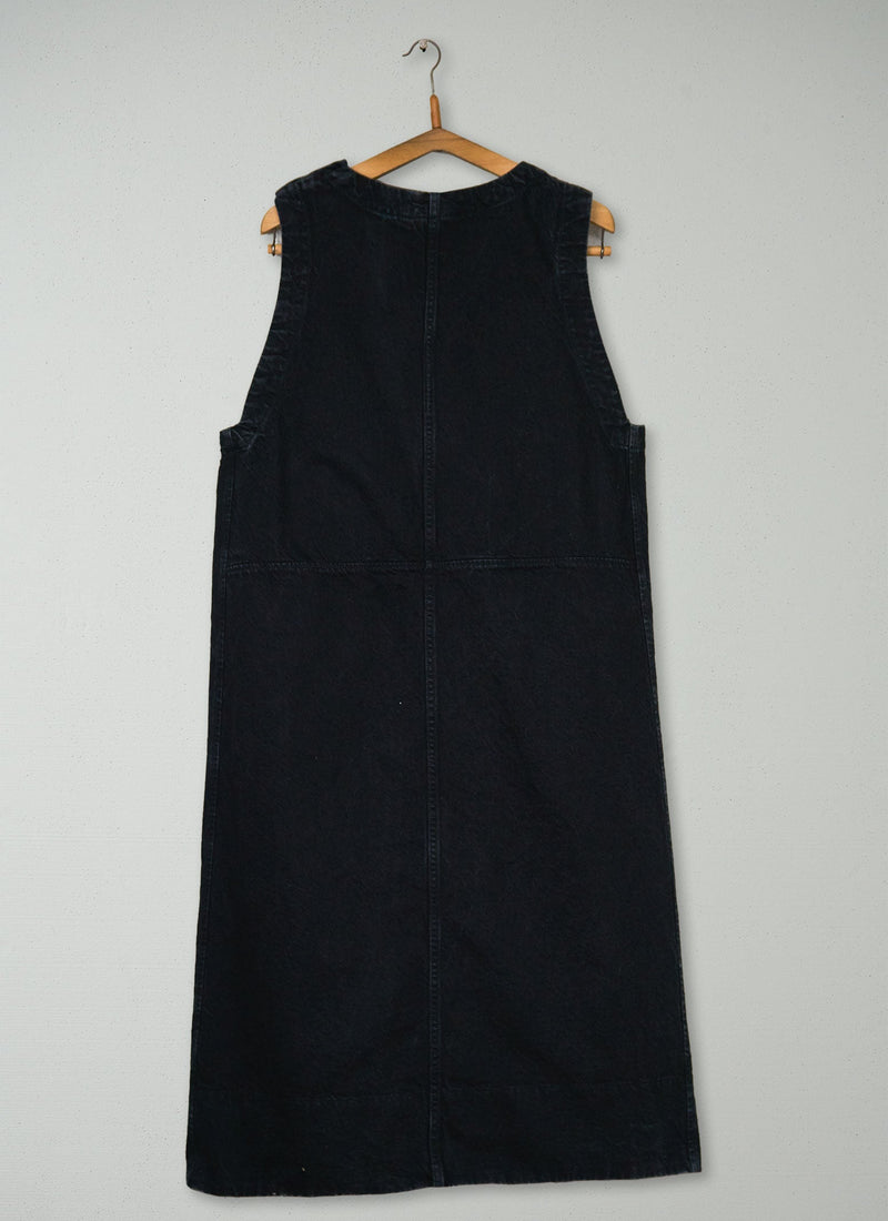 Reworn Denim Workwear Dress Size 18 (1922) | Washed Black
