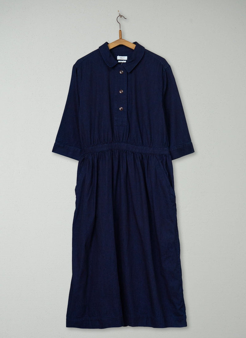 Reworn Cotton Twill Shirt Dress Size XL (2096) | Indigo