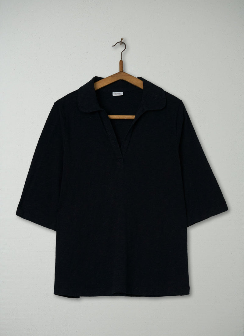Reworn Round Collar Tee Size XS (091) | Carbon Black