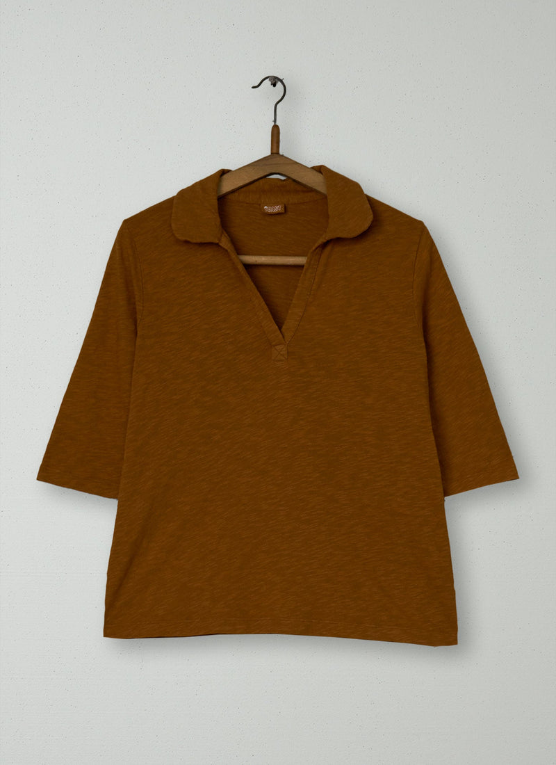 Reworn Round Collar Tee Size XS (117) | Cumin