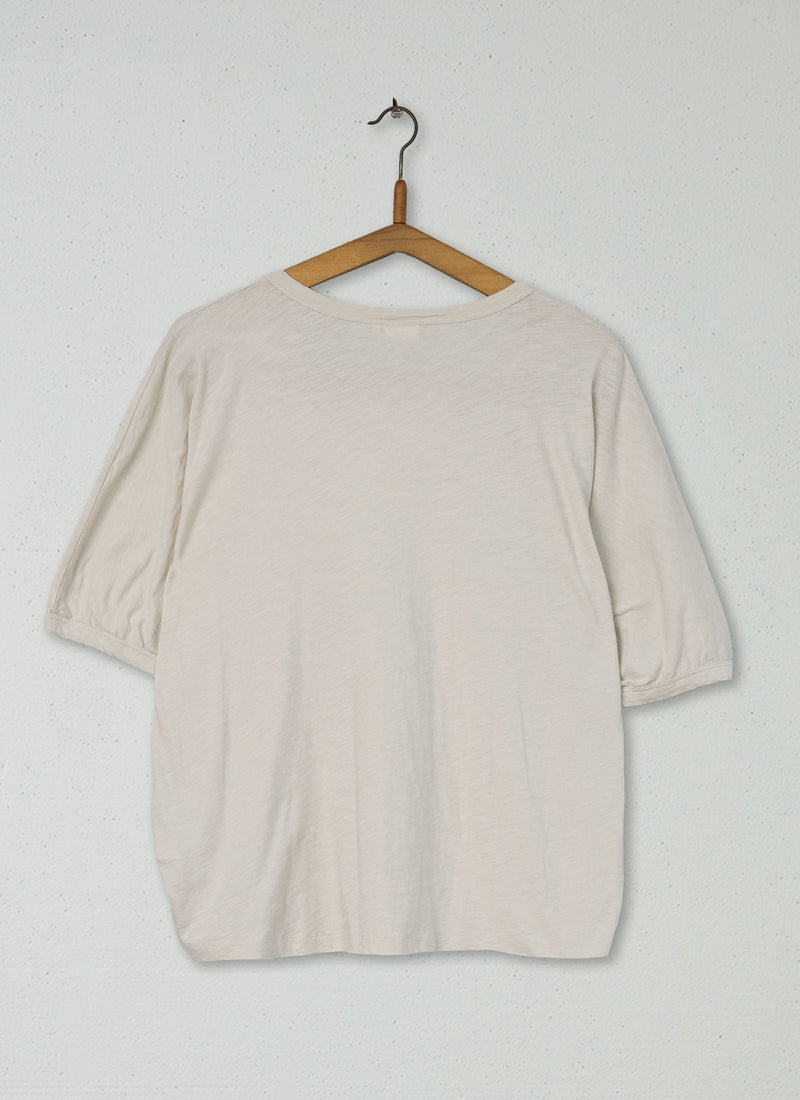 Reworn Cotton Short Sleeve Tee Size M (073) | Pebble White