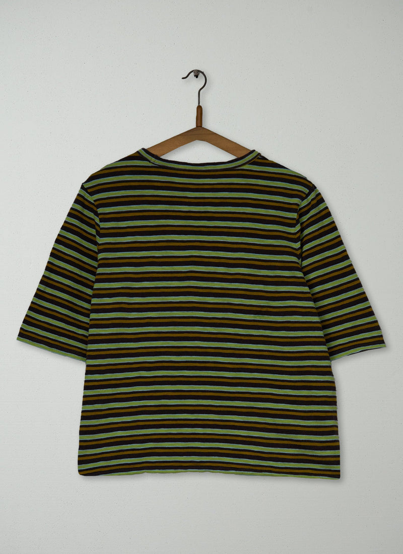 Reworn Stripe Jersey Tee Size L (145) | Multi