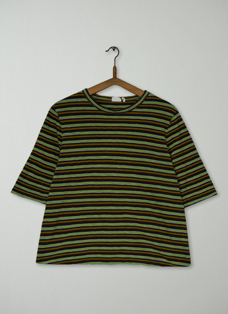Reworn Stripe Jersey Tee Size L (145) | Multi