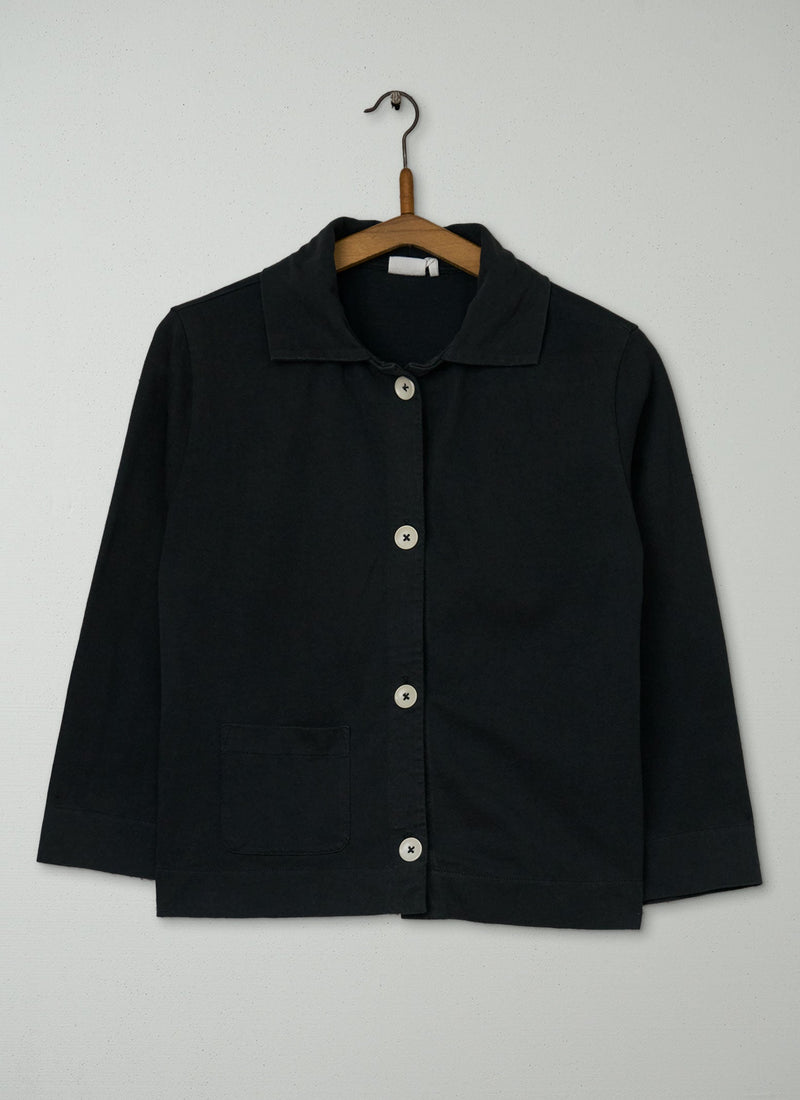 Reworn Cotton Jersey Button Up Tee Size XS (163) | Slate