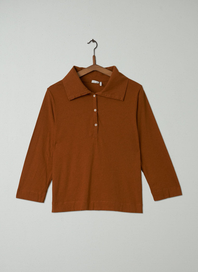 Reworn Collared Tee Size S (018) | Cumin