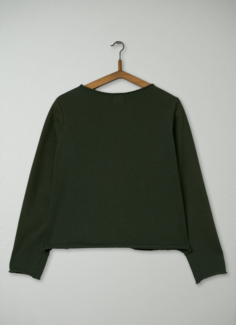 Reworn Cotton Rolled Edge Top Size S (188) | Dark Olive