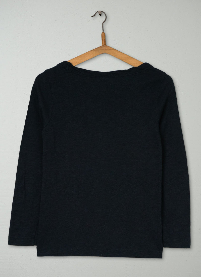 Reworn Boat Neck Tee Size XXS (185) | Carbon Black
