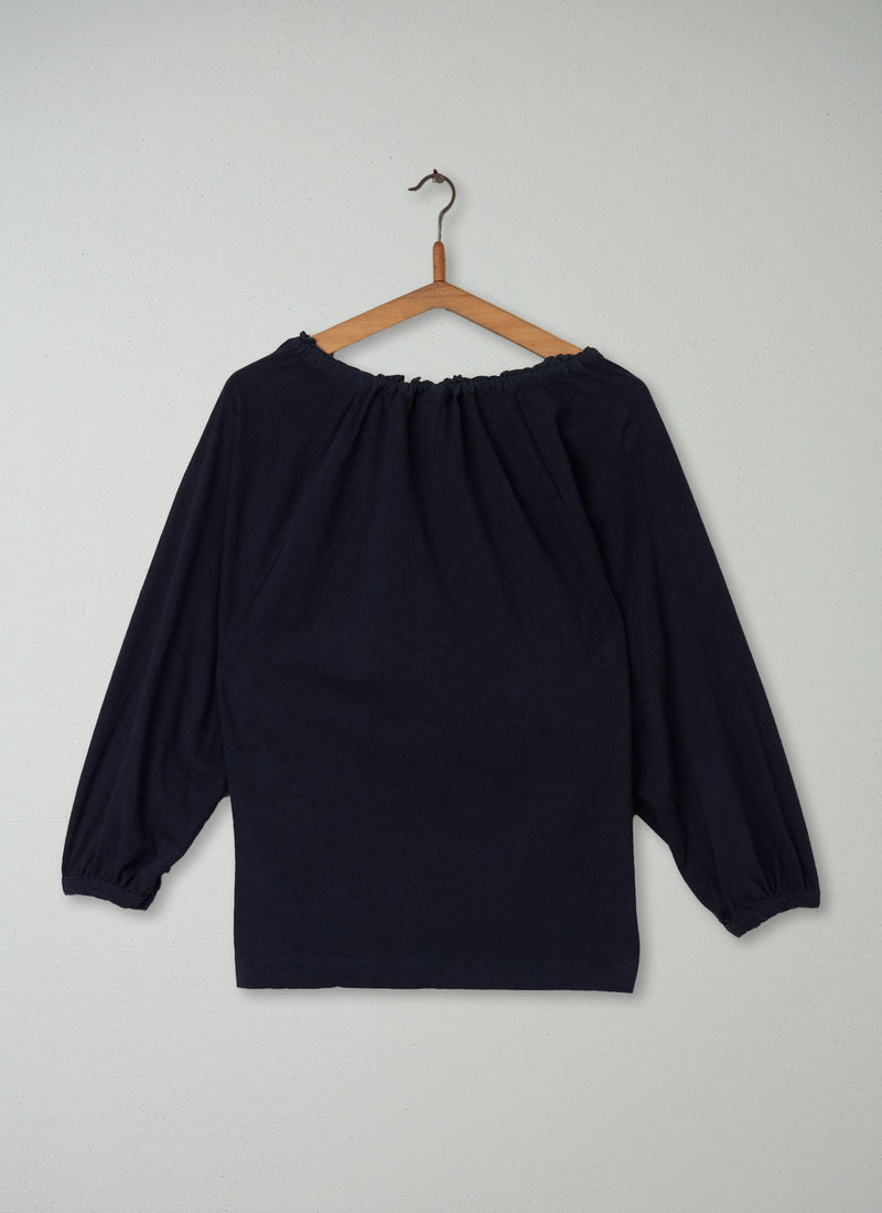 Reworn Tie Neck Tee Size M (023) | Rich Navy