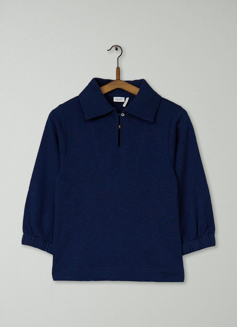 Reworn Loop Back Cotton Sweatshirt Size XXS (113) | Navy