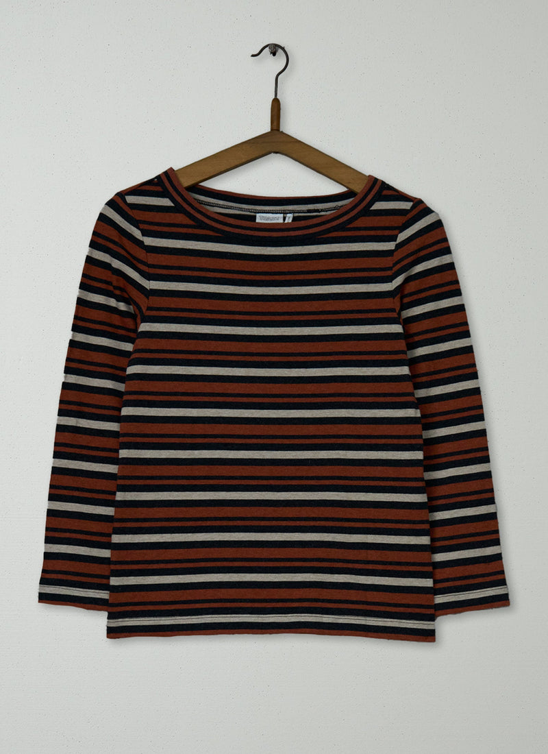 Reworn Stripe Organic Long Sleeve Tee Size XXS (118) | Multi