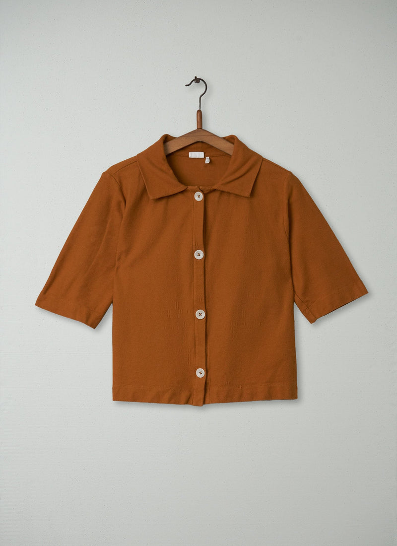 Reworn Cotton Pique Shirt Size M (020) | Dhal