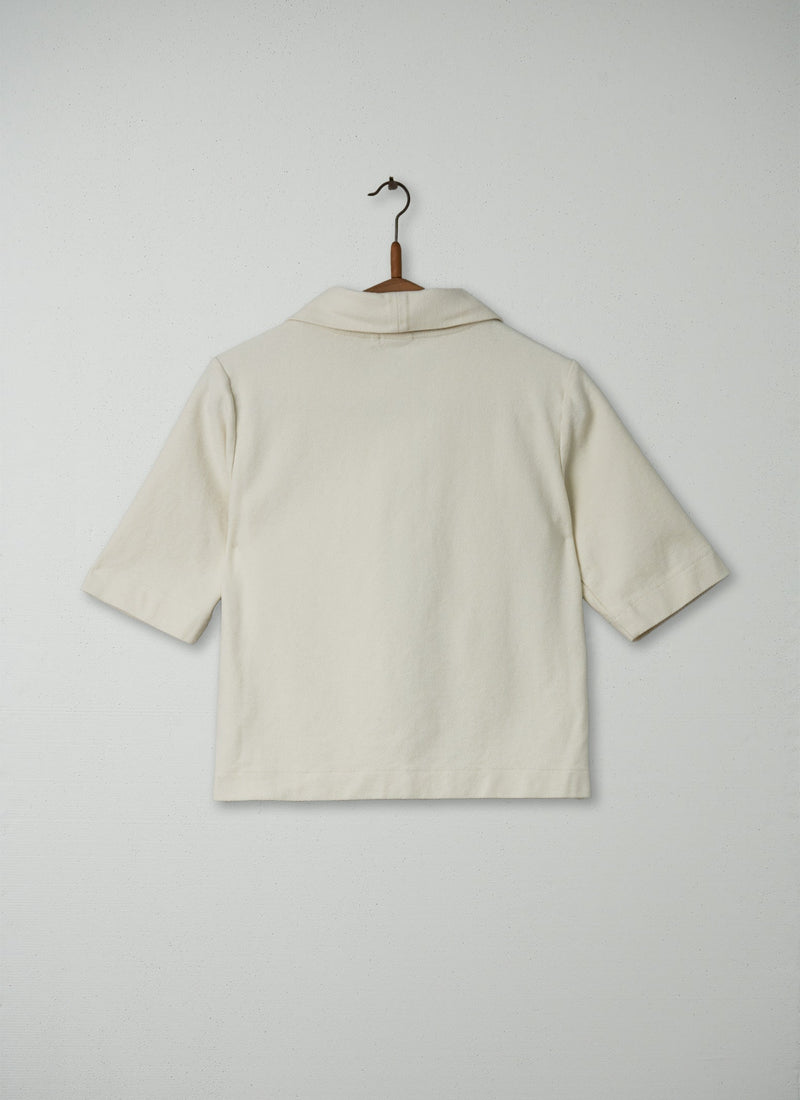 Reworn Cotton Pique Shirt Size S (024) | Vanilla