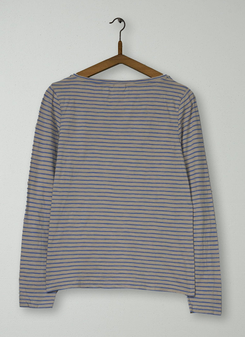 Reworn Boat Neck Long Sleeve Tee Size M (119) | Multi