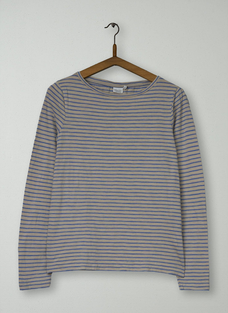 Reworn Boat Neck Long Sleeve Tee Size M (119) | Multi