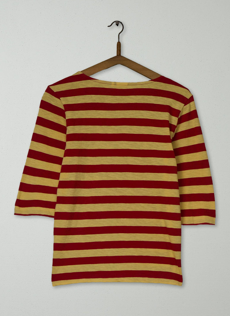 Reworn Bold Stripe Cotton Tee Size XS (159) | Multi