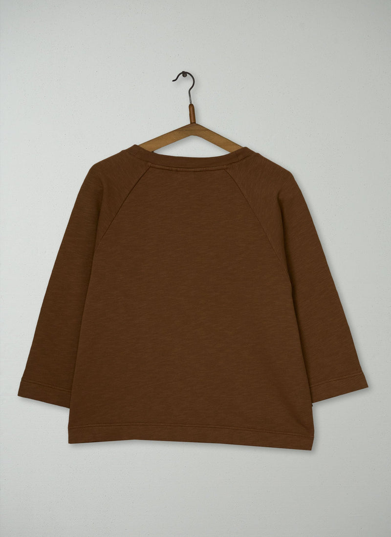 Reworn Loopback Cotton Jersey Top Size M (182) | Brown Anise