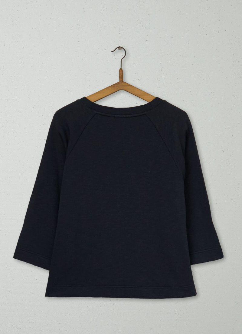 Reworn Loopback Jersey Sweater Size M (096) | Slate