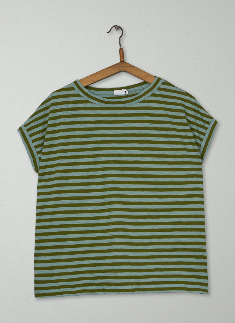 Reworn Stripe Easy Tee Size S (218) | Multi