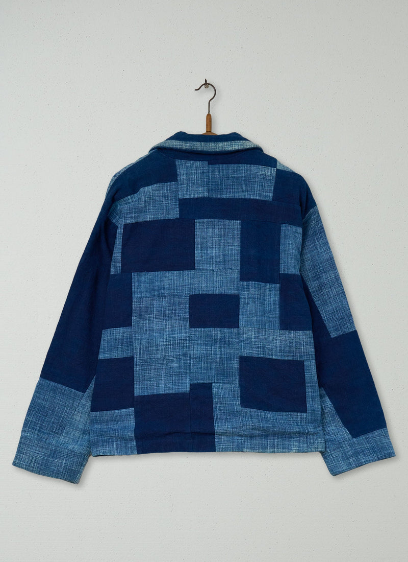 Reworn Patchwork Indigo Jacket Size M (147) | Multi