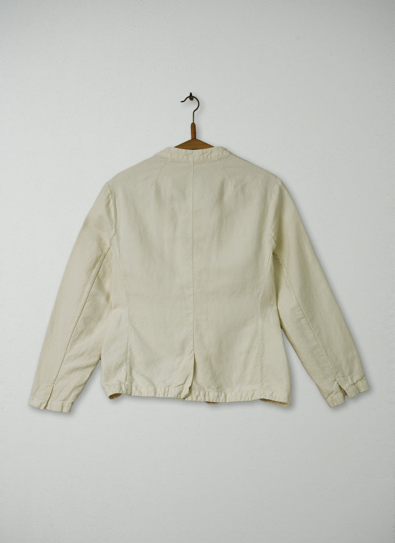 Reworn Cotton Linen Jacket Size 10 (033) | Parchment