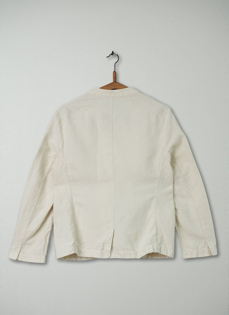 Reworn Cotton Linen Neat Jacket Size 10 (037) | Parchment