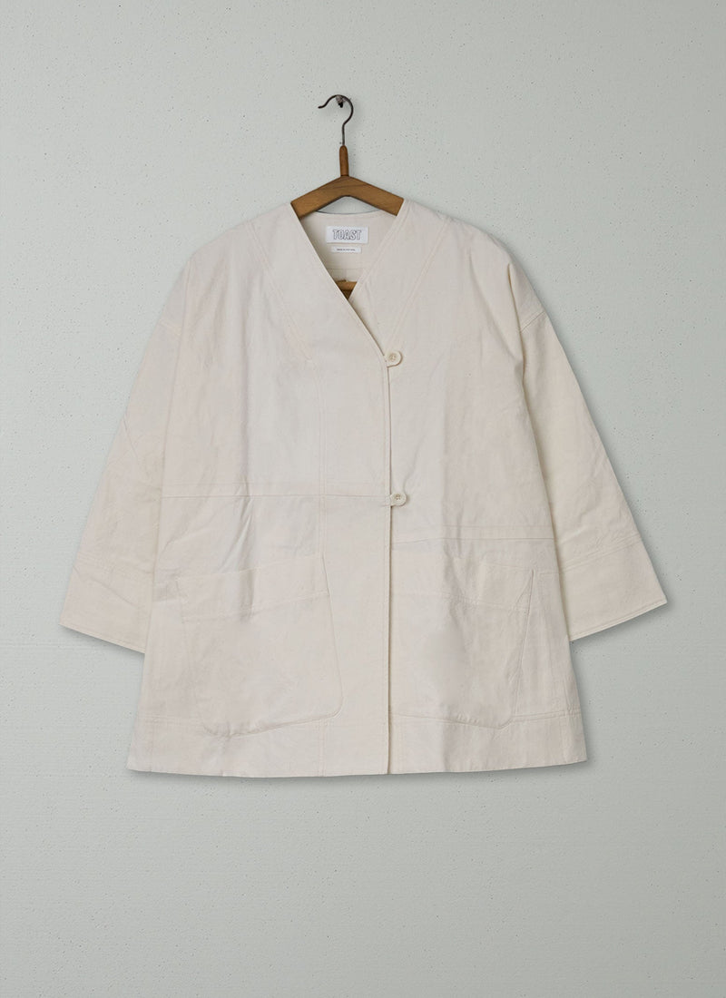 Reworn Cotton Canvas Wrap Jacket Size S (182) | Calico