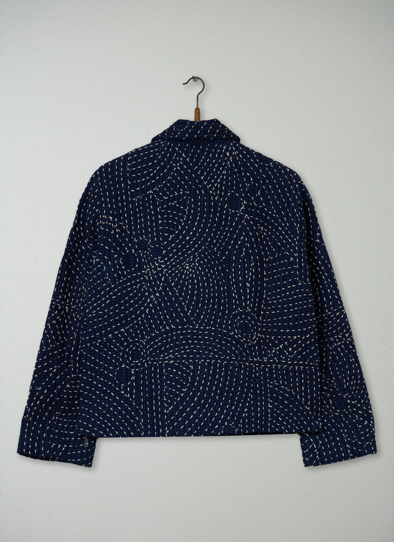 Reworn Kantha Jacket Size 12 (183) | Indigo