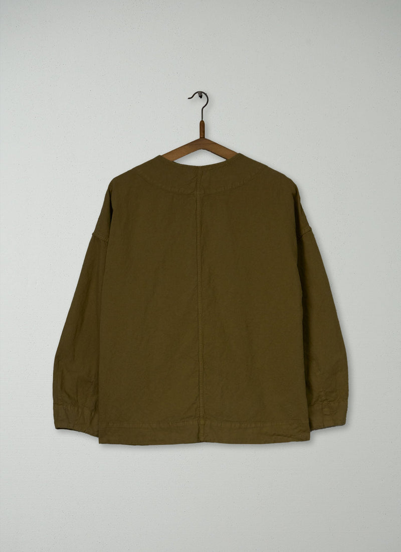 Reworn Cotton Linen Wrap Jacket Size S (204) | Golden Sand