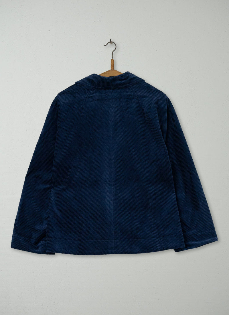 Reworn Organic Cord Jacket Size M (162) | Dark Navy