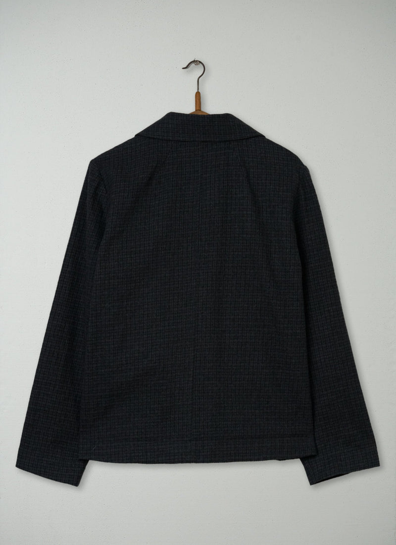 Reworn Check Round Collar Jacket Size 14 (151) | Multi
