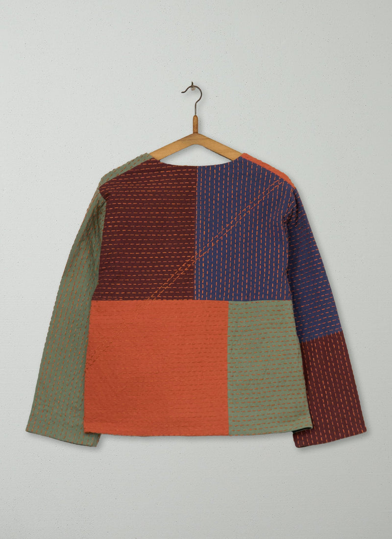 Reworn Quilted Patchwork Jacket Size 10 (163) | Multi