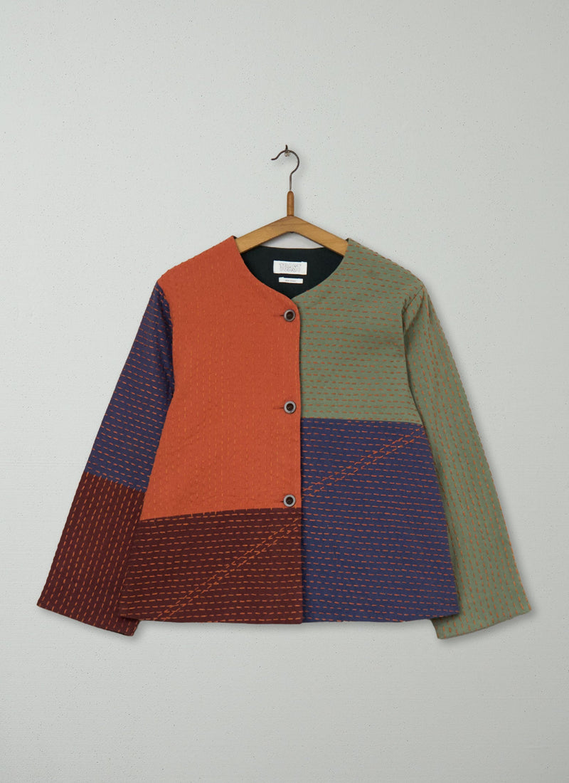Reworn Quilted Patchwork Jacket Size 10 (163) | Multi