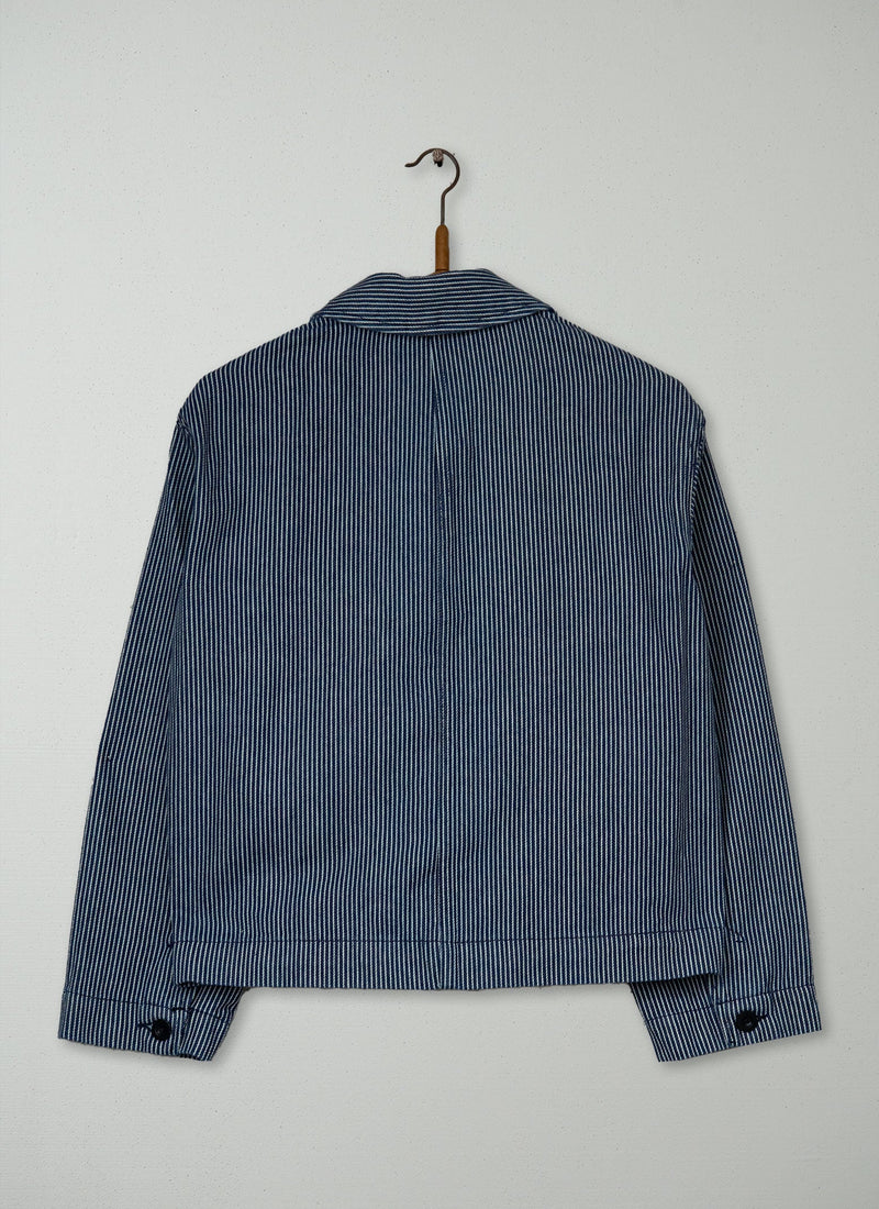 Reworn Hickory Stripe Denim Jacket Size XS (229) | Multi