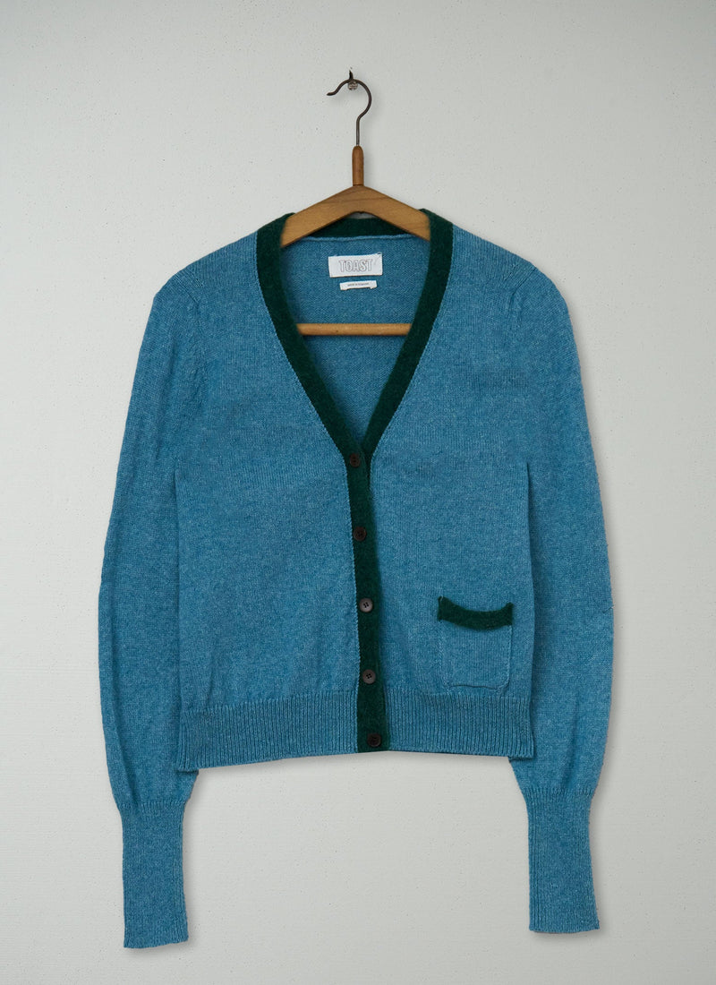 Reworn Wool Cotton Tipping Cardigan Size S (380) | Multi