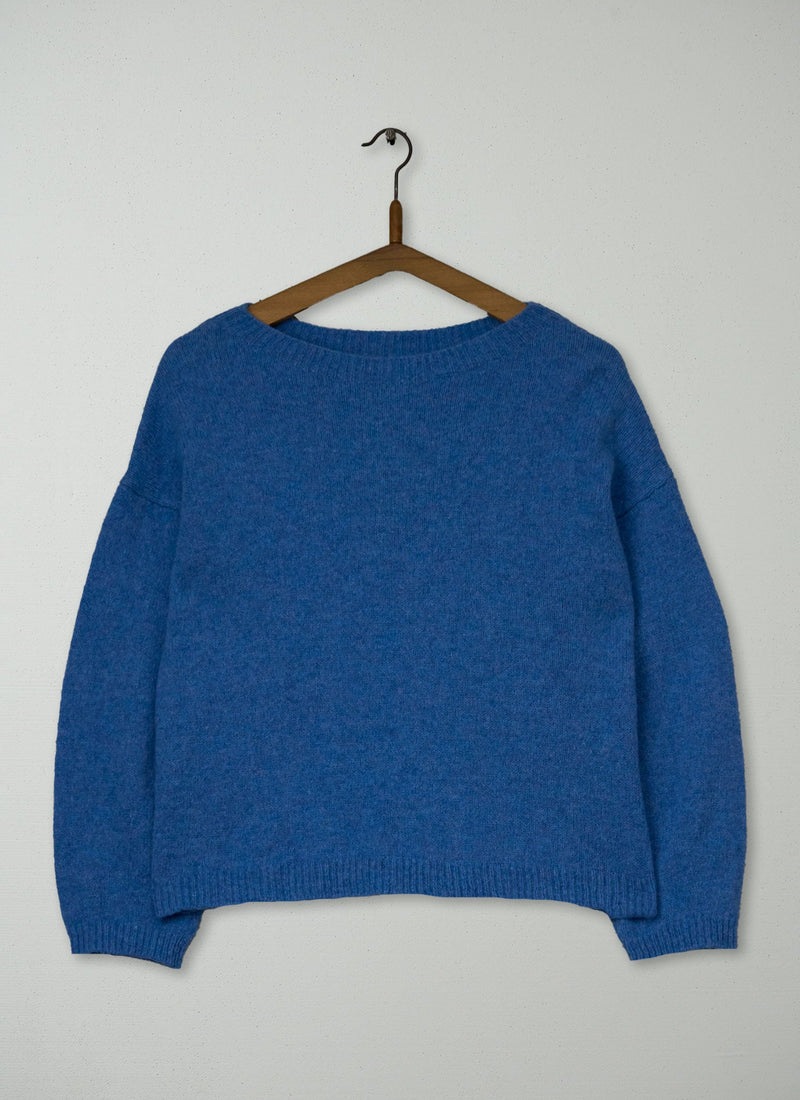 Reworn Heathery Wool Sweater Size S (606) | Cornflower
