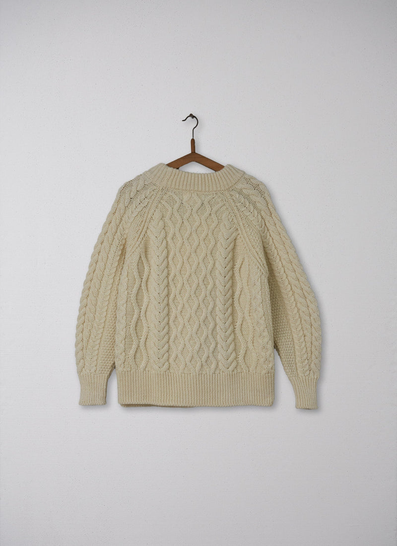 Reworn Aran Sweater Size L (043) | Pure Aran