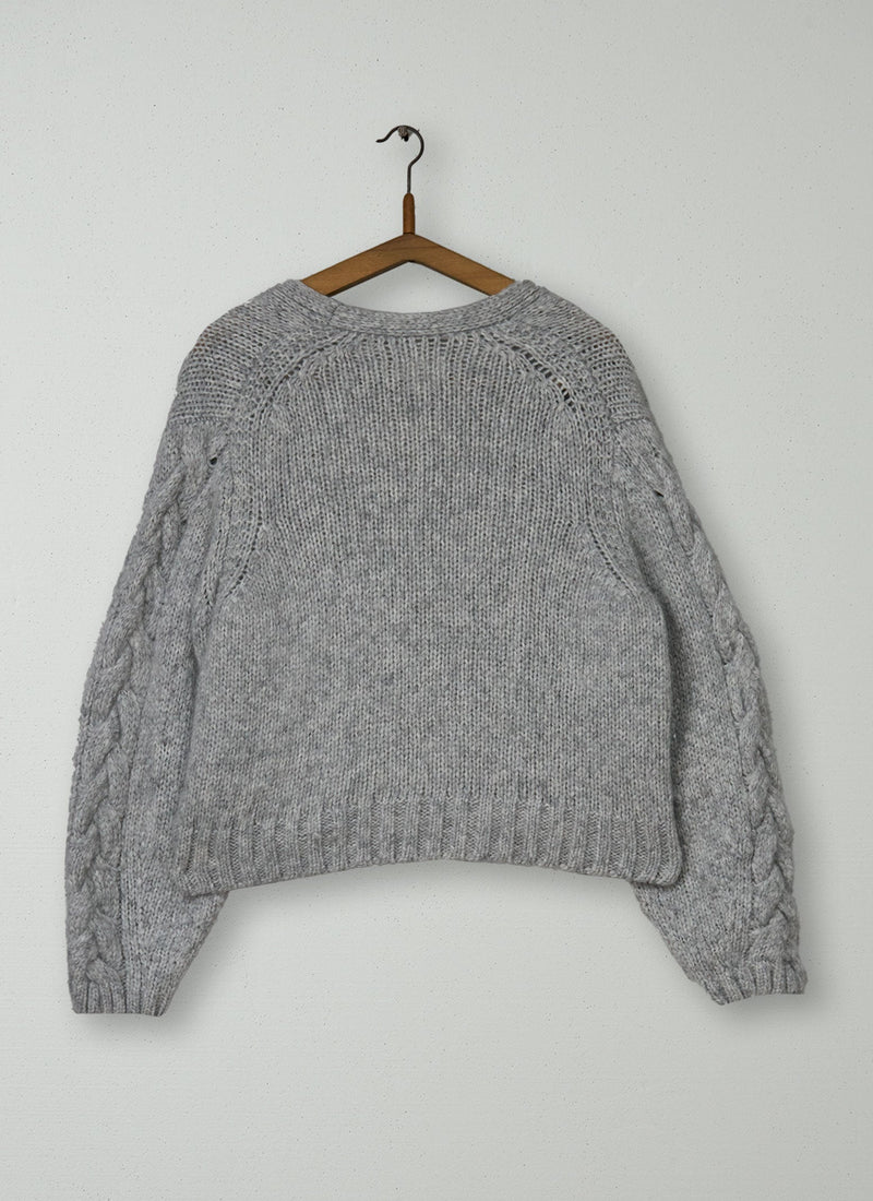 Reworn Alpaca Blend Cardigan Size XS (535) | Light Grey