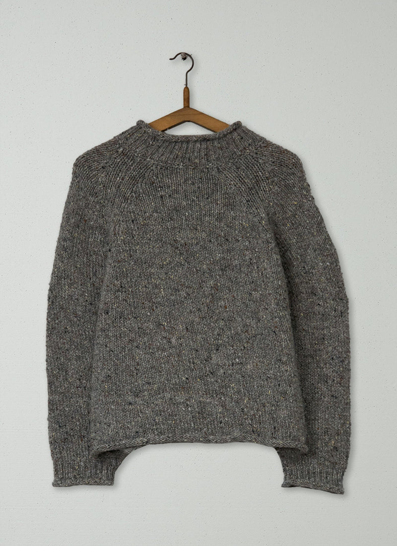 Reworn Donegal Sweater Size S (478) | Smoke