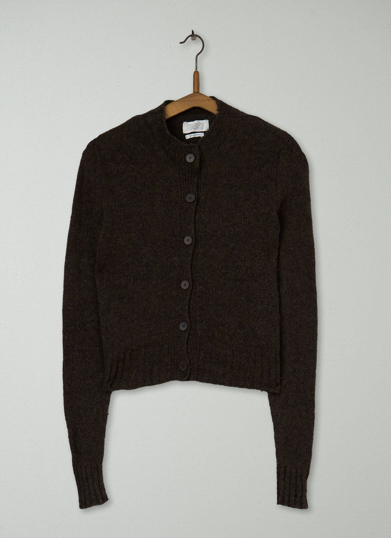 Reworn Wool Neat Cardigan Size XS (377) | Bracken