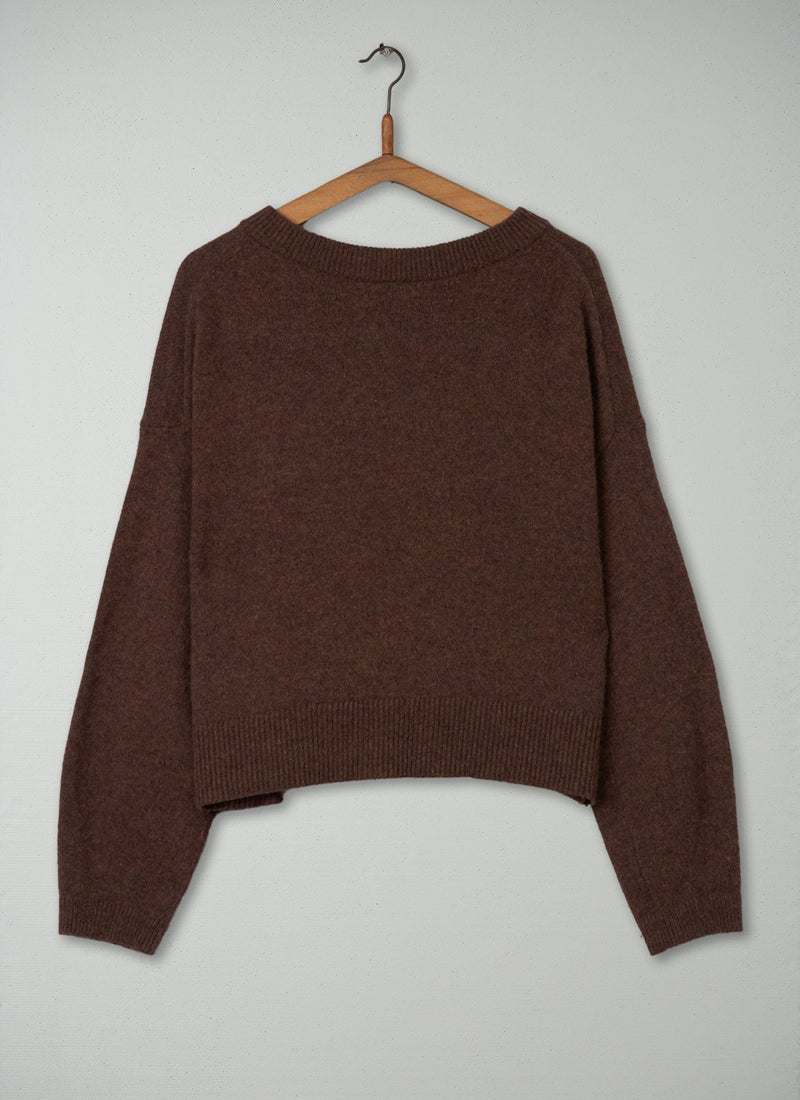 Reworn Wool Cashmere Cardigan Size L (174) | Pecan