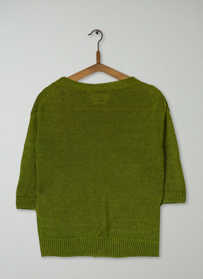 Reworn Half Sleeve Linen Sweater Size XS (488) | Apple