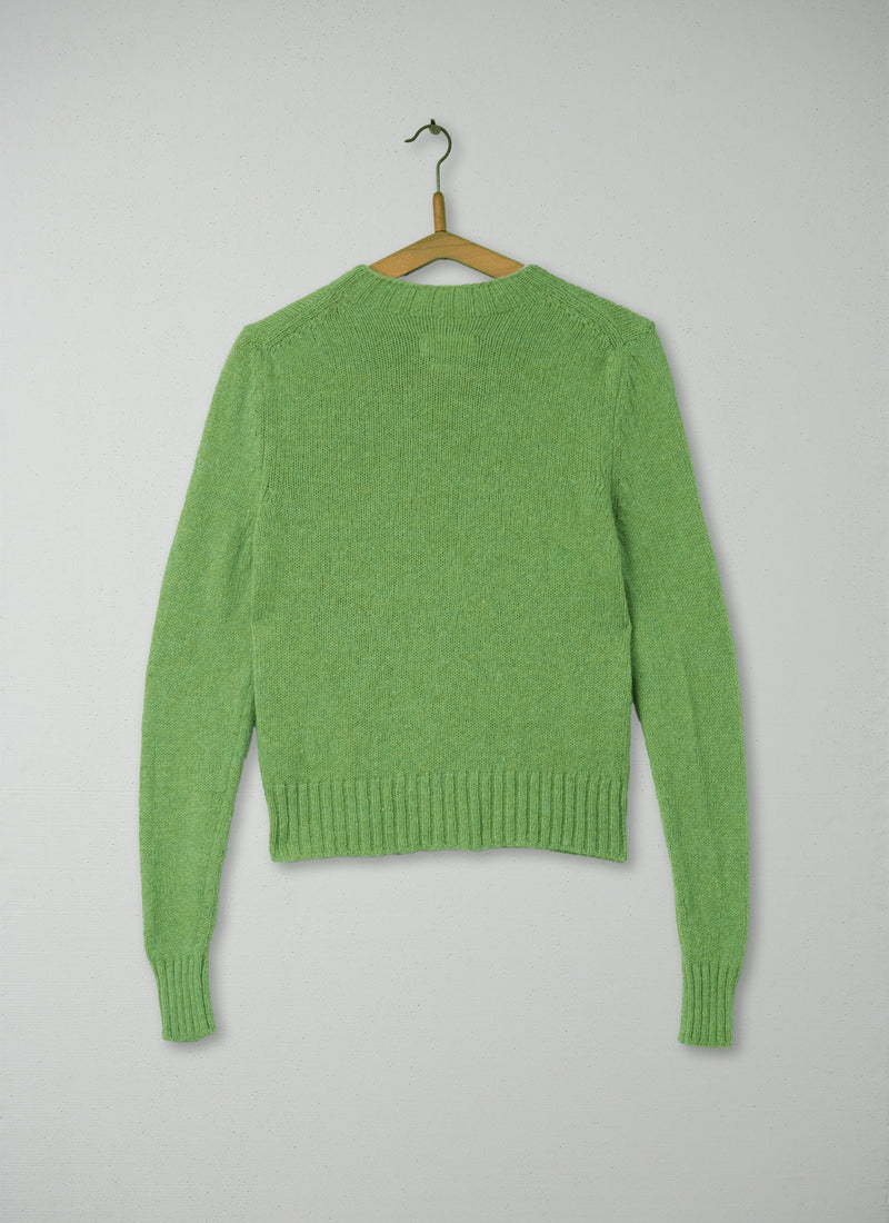 Reworn Neat Wool Cardigan Size M (112) | Pea