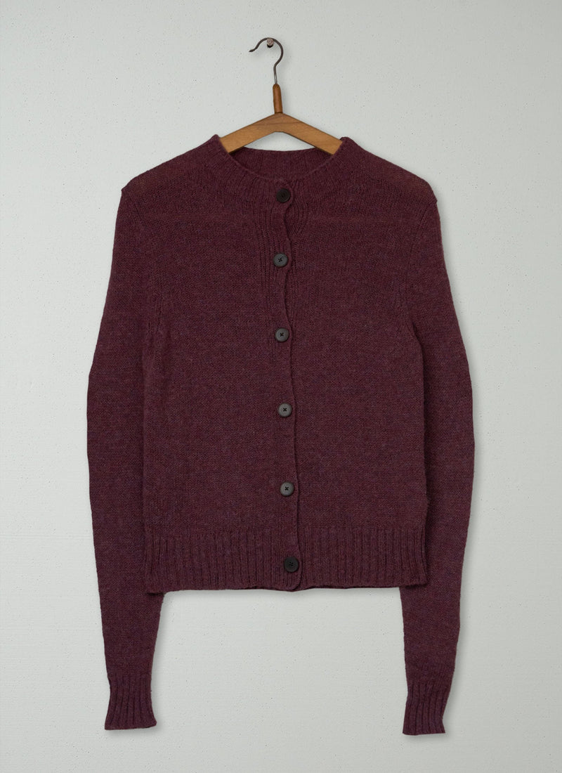 Reworn Neat Wool Cardigan Size S (636) | Rosewood