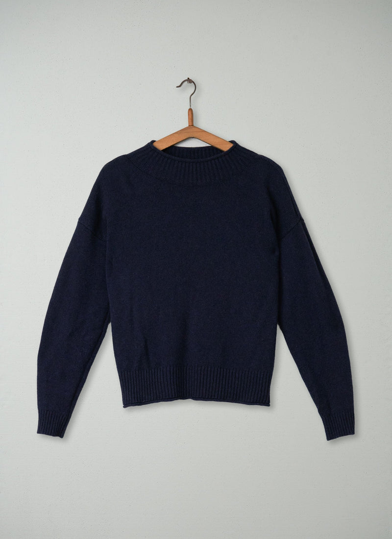 Reworn Wool Cashmere Sweater Size XS (087) | Navy