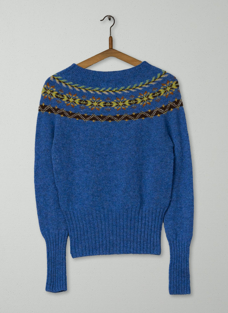 Reworn Fair Isle Wool Yoke Sweater Size S (479) | Multi