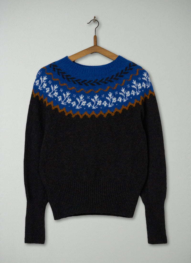 Reworn Fair Isle Yoke Sweater Size XXSXS (493) | Multi