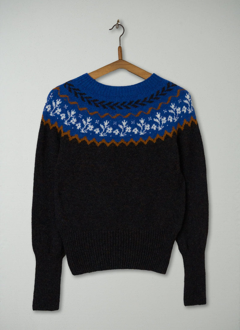 Reworn Fair Isle Yoke Sweater Size XXSXS (610) | Multi