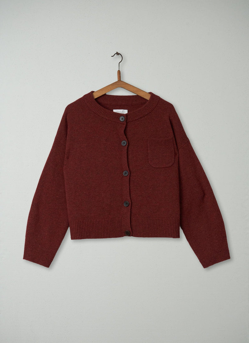 Reworn Wool Cashmere Cardigan Size M (082) | Ember Melange