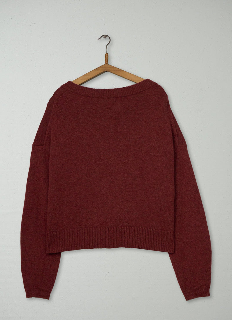 Reworn Wool Cashmere Cardigan Size L (760) | Ember Melange