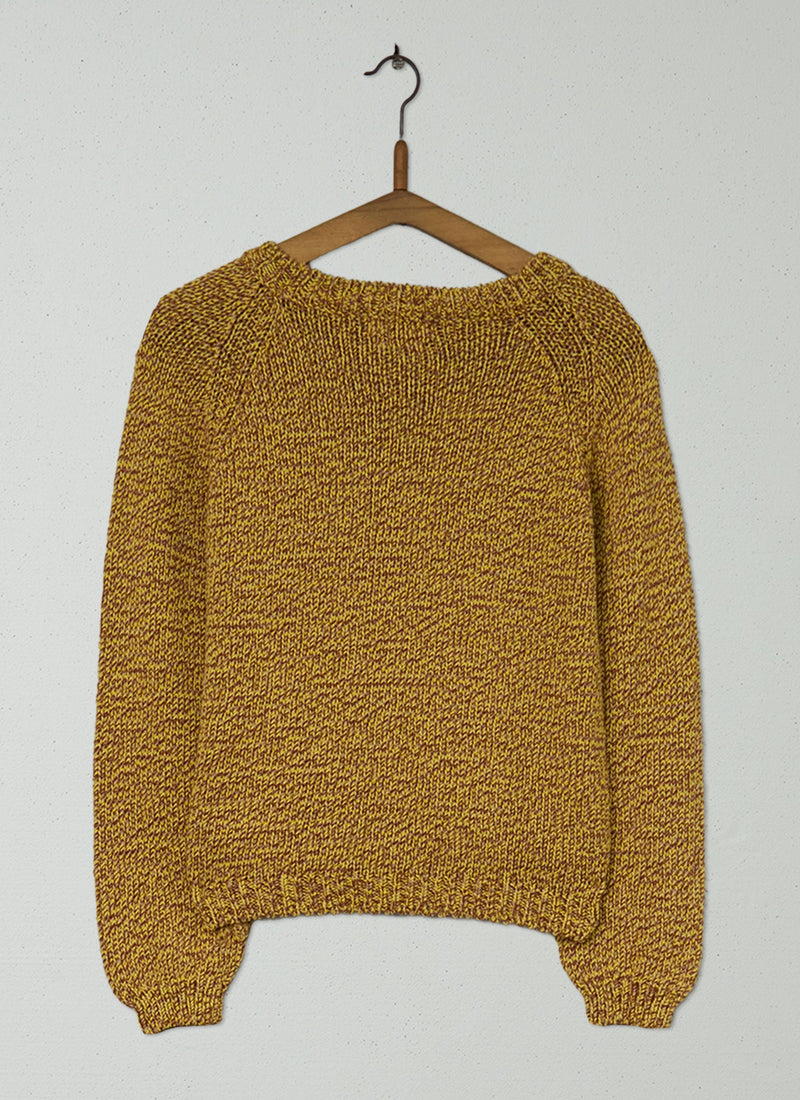 Reworn Cotton Merino Marl Sweater Size S (639) | Mustard Marl